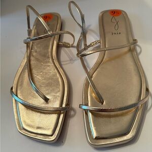 Joie Glory Metallic Gold Strappy Flat Sandals Women’s 9.5 NEW